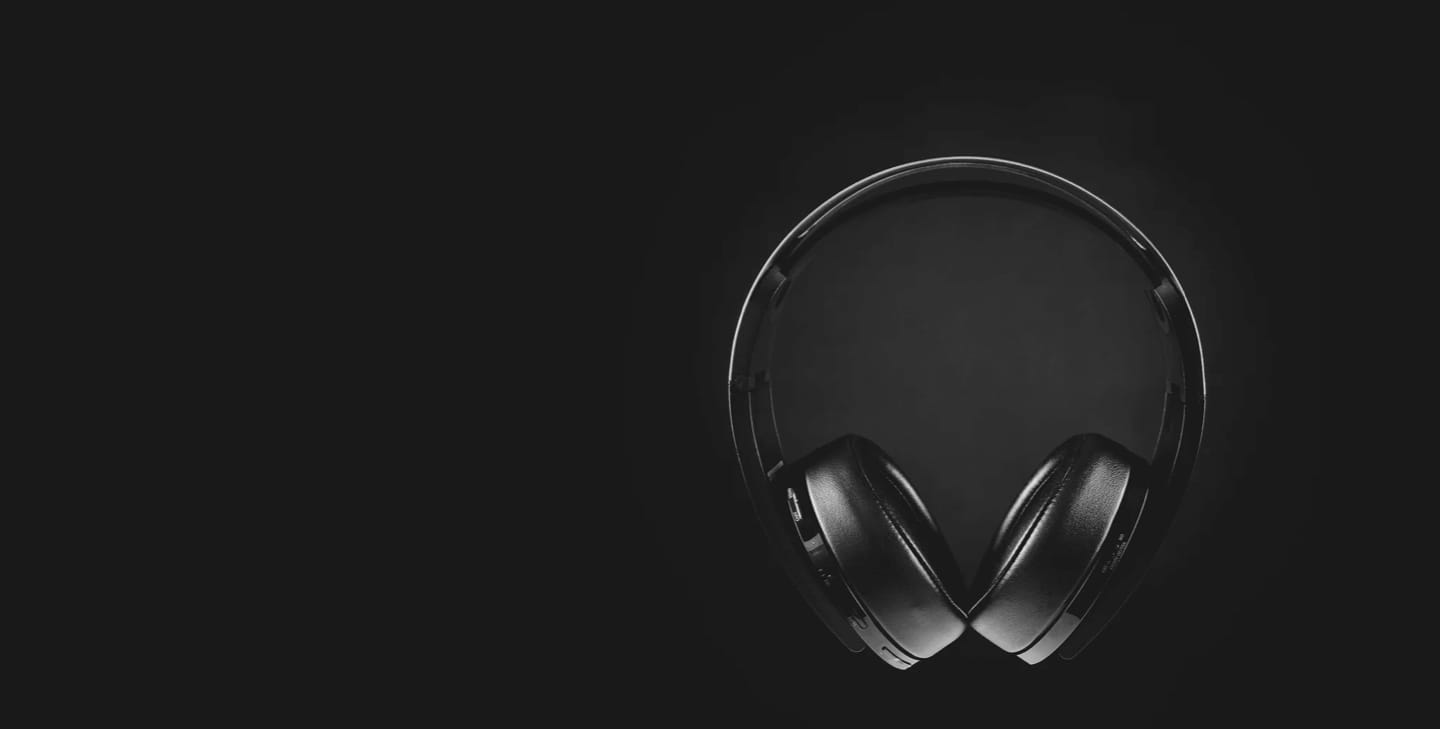 black headphones