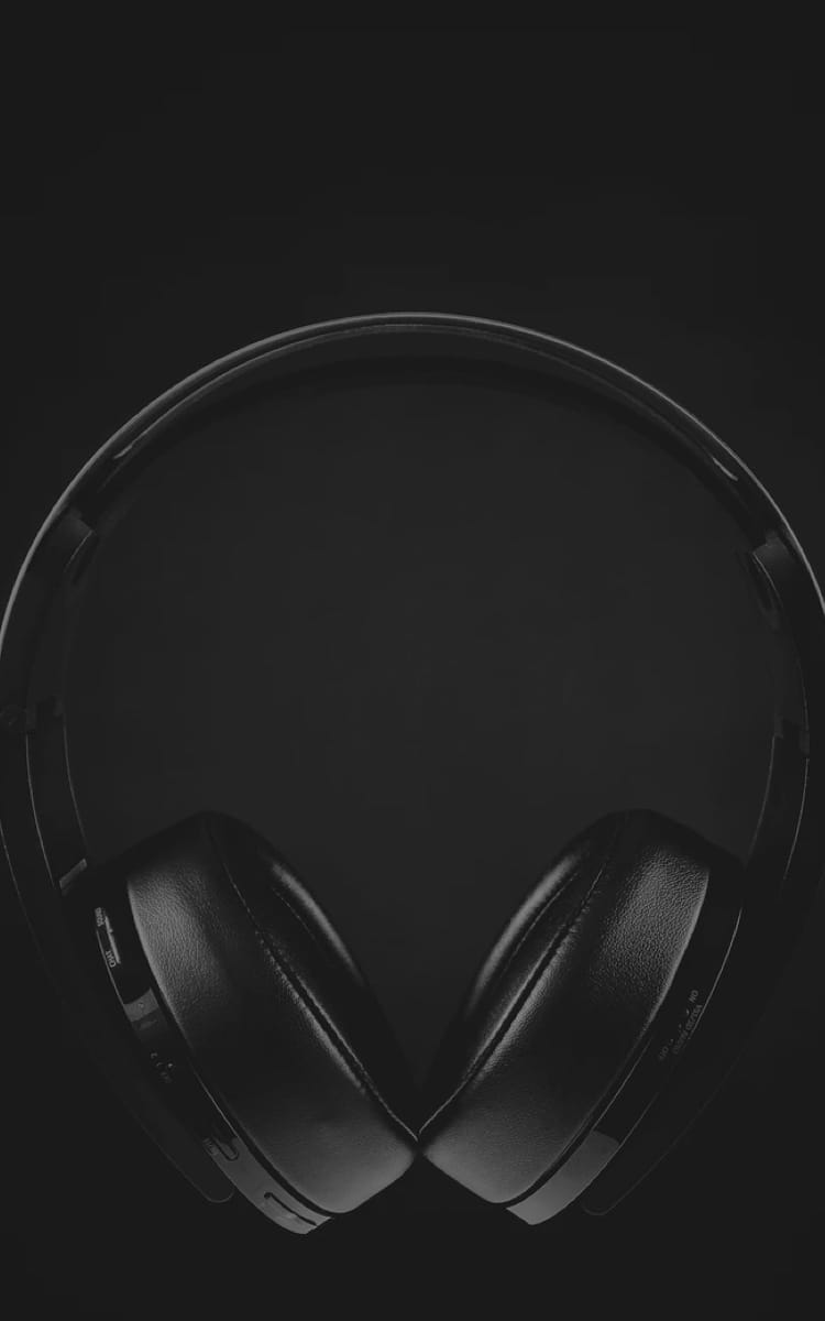 black headphones