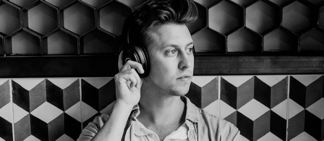 a guy wearing headphones